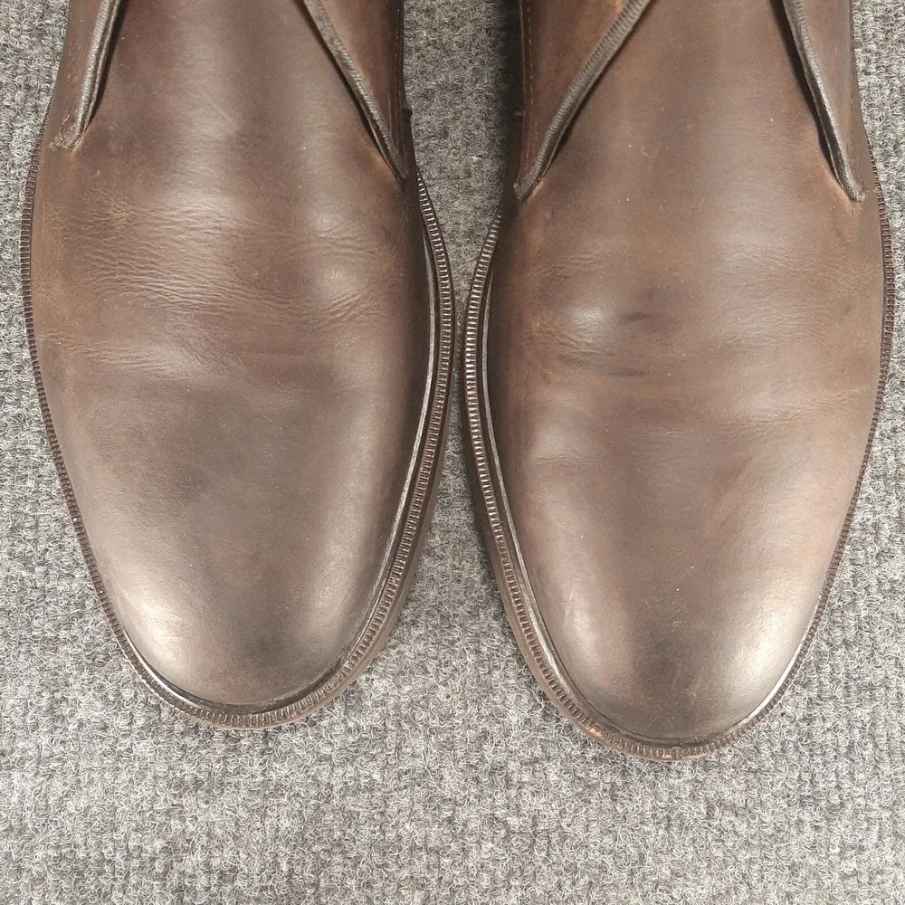 Florsheim Men's Chukka Ankle Boots Brown 100% Leather Tie Top 10-10.5 D READ